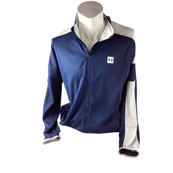 Men's Under Armour lue Fitted Zipper Jacket *size XL *Polyester *EUC - Picture 1 of 9
